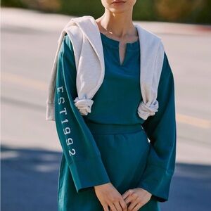 Anthropologie Daily Practice Teal Long Sleeve Dress